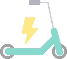 eléctrico scooter plano ligero icono vector