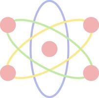 átomo plano ligero icono vector