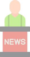 News Anchor Flat Light Icon vector