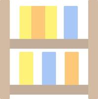 Bookshelf Flat Light Icon vector