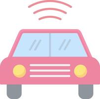 Autonomous Car Flat Light Icon vector