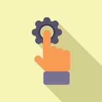 Touch gear button icon flat vector. Audience seo vector