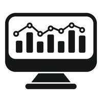 Graph computer chart icon simple vector. Online boost vector