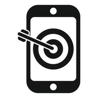 Seo phone target icon simple vector. Rank boost vector