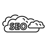 seo nube datos icono contorno vector. rango datos vector