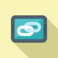 Chain seo data icon flat vector. Evolution seo web vector