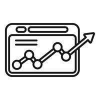 Seo chart website icon outline vector. Computer market vector