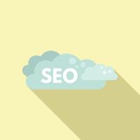 Seo cloud data icon flat vector. Rank data vector