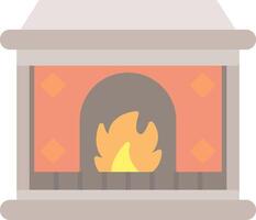 Fireplace Flat Light Icon vector