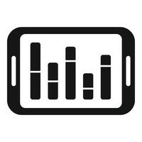 Tablet seo chart icon simple vector. Universal graph vector