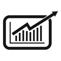 Tablet seo chart icon simple vector. Computer market vector