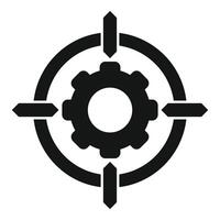 Gear target seo icon simple vector. Computer market vector
