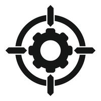 Gear target seo icon simple vector. Computer market vector