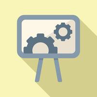 Data gear board icon flat vector. Audience content vector