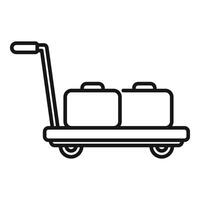 Cart bag icon outline vector. Airport service suitcase vector