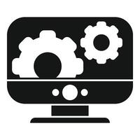 seo engranaje computadora icono sencillo vector. explorar en línea vector