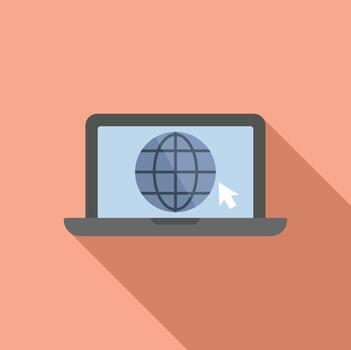 Laptop data web icon flat vector. Platform data rank vector