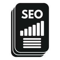 Seo chart document icon simple vector. Online boost vector