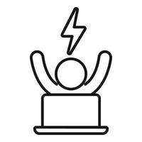 Big energy late work icon outline vector. Fast active man vector