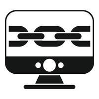 Seo chain computer icon simple vector. Seo website vector