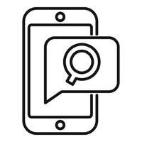 Phone search icon outline vector. Audience content vector