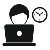 Daily time routine icon simple vector. Tired worker vector