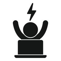 Big energy late work icon simple vector. Fast active man vector