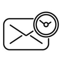 enviar tarde correo icono contorno vector. hogar último trabajo vector