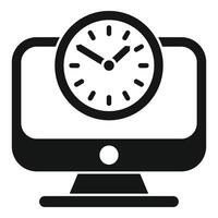 Late computer work icon simple vector. Asleep time vector