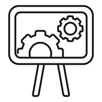 Data gear board icon outline vector. Audience content vector