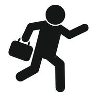 Running person work late icon simple vector. Morning busy vector