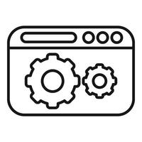 Website data search icon outline vector. Digital chart vector