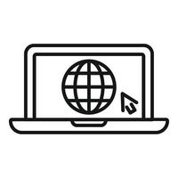 Laptop data web icon outline vector. Platform data rank vector