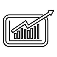 Tablet seo chart icon outline vector. Computer market vector