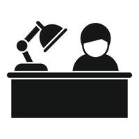 Late desk work icon simple vector. Active fast person vector