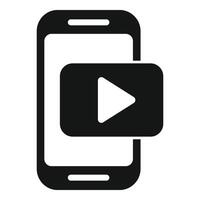 Play video marketing icon simple vector. Phone use control vector