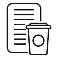 Home late work coffee cup icon outline vector. Time night energy vector