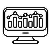 Graph computer chart icon outline vector. Online boost vector