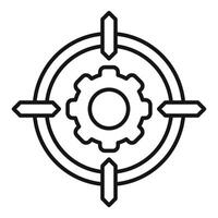 Gear target seo icon outline vector. Computer market vector