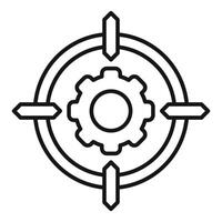 Gear target seo icon outline vector. Computer market vector