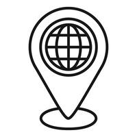 Global location seo icon outline vector. Rank market vector