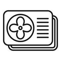 Fan unit control icon outline vector. Clean filter vector