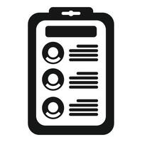 Candidate clipboard business icon simple vector. Online care hr vector