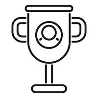 mejor taza ganador icono contorno vector. CV hora candidato vector