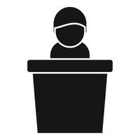 Candidate speaker icon simple vector. New business manager vector