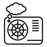 Smoked air conditioner icon outline vector. Device unit vector