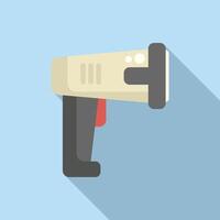 Handle bar code scanner icon flat vector. Check ticket vector