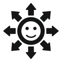 Happy arrow choice icon simple vector. Brain diagram vector