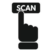 Scan finger matrix icon simple vector. Symbol scan smart vector