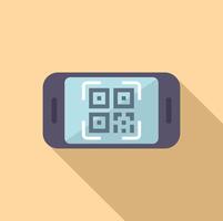 Label pay scan icon flat vector. Label cell vector